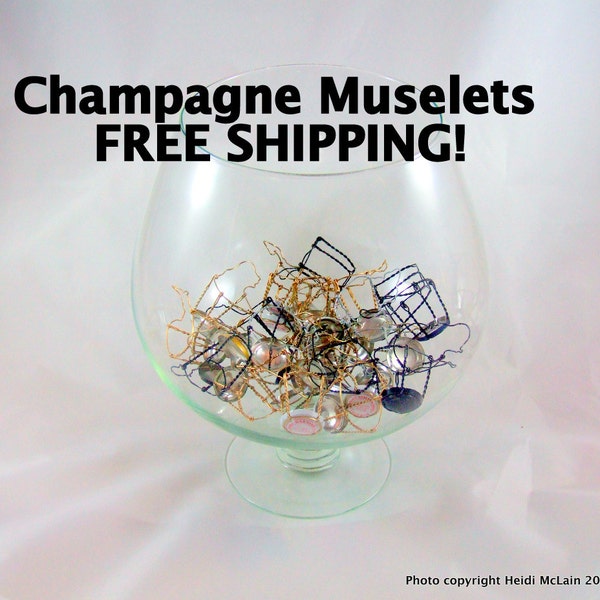 30 Champagne Wire Cages and Caps FREE SHIPPING