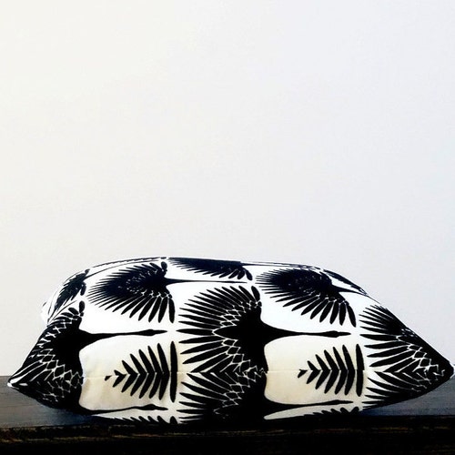 Black and White Pillow Cover Black and White Bird Pillow Etsy