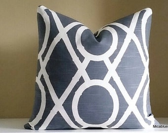 Gray and Ivory - Dwell Studio Pillow Cover- Pick Your Size - 16x16, 18 x18, 20x20, 22x22, 24x24 and 26x26