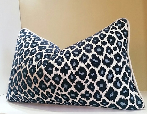 blue leopard print pillows