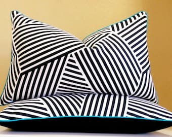 Black And White Lumbar Pillow Cover Set -  other sizes available