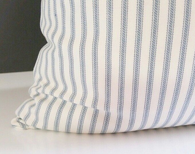 Ticking Stripe Pillows blue and White ticking Stripe Pillow Etsy