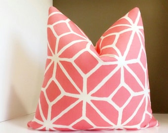 Decorative pillow cover, Trina Turk Trellis in watermelon both sides -  Indoor/Outdoor Throw pillow cover