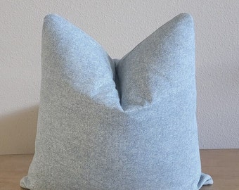 Blue light blue denim pillow cover, 20x20 Indoor/ Outdoor
