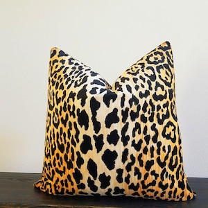 Leopard Velvet Pillow Cover, animal print pillow cover, All sizes available, throw pillow cover, toss pillow cover, sofa pillow image 1