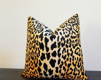 Leopard Velvet Pillow Cover, animal print pillow cover, All sizes available, throw pillow cover, toss pillow cover, sofa pillow