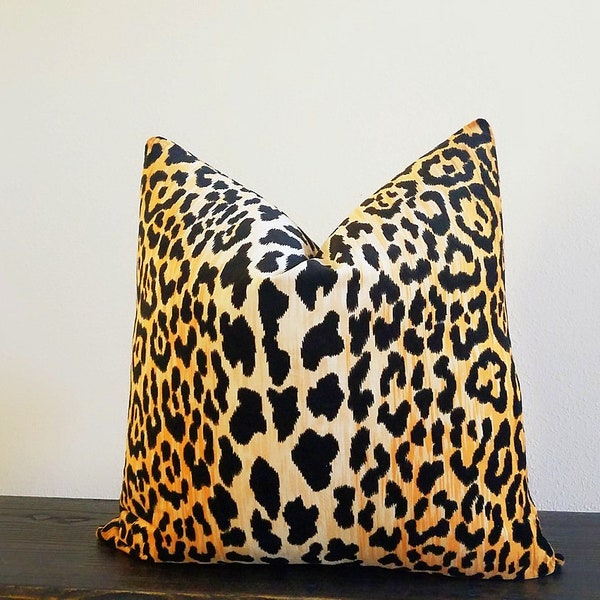 Housse de coussin en velours léopard, housse de coussin à imprimé animal, toutes les tailles disponibles, housse de coussin, housse de coussin, coussin de canapé