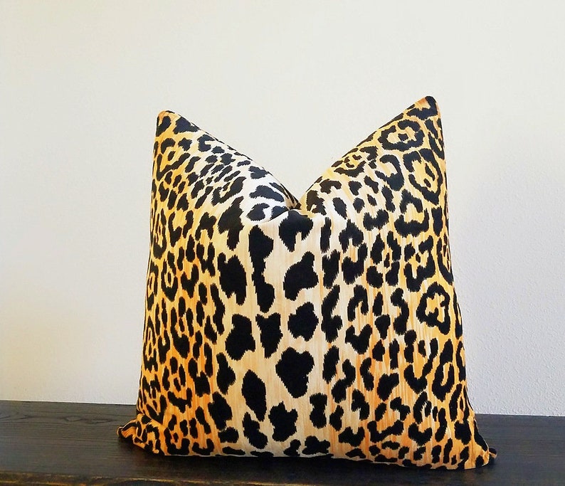Leopard Velvet Pillow Cover, animal print pillow cover, All sizes available, throw pillow cover, toss pillow cover, sofa pillow image 1