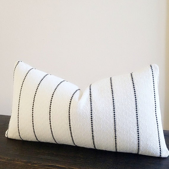 Lumbar Pillow Or Square Pillow Black Stripe Pillow Cover With Etsy