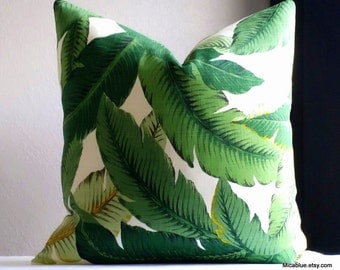 Outdoor Printed Palm leaf Pillow, Tommy Bahama, all sizes available. fabric both sides beach house decor