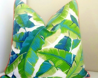 Beach house decor, Tropical print decorative pillow cover, All sizes available select your size during checkout