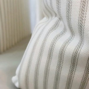Ticking stripe pillow cover grey and white