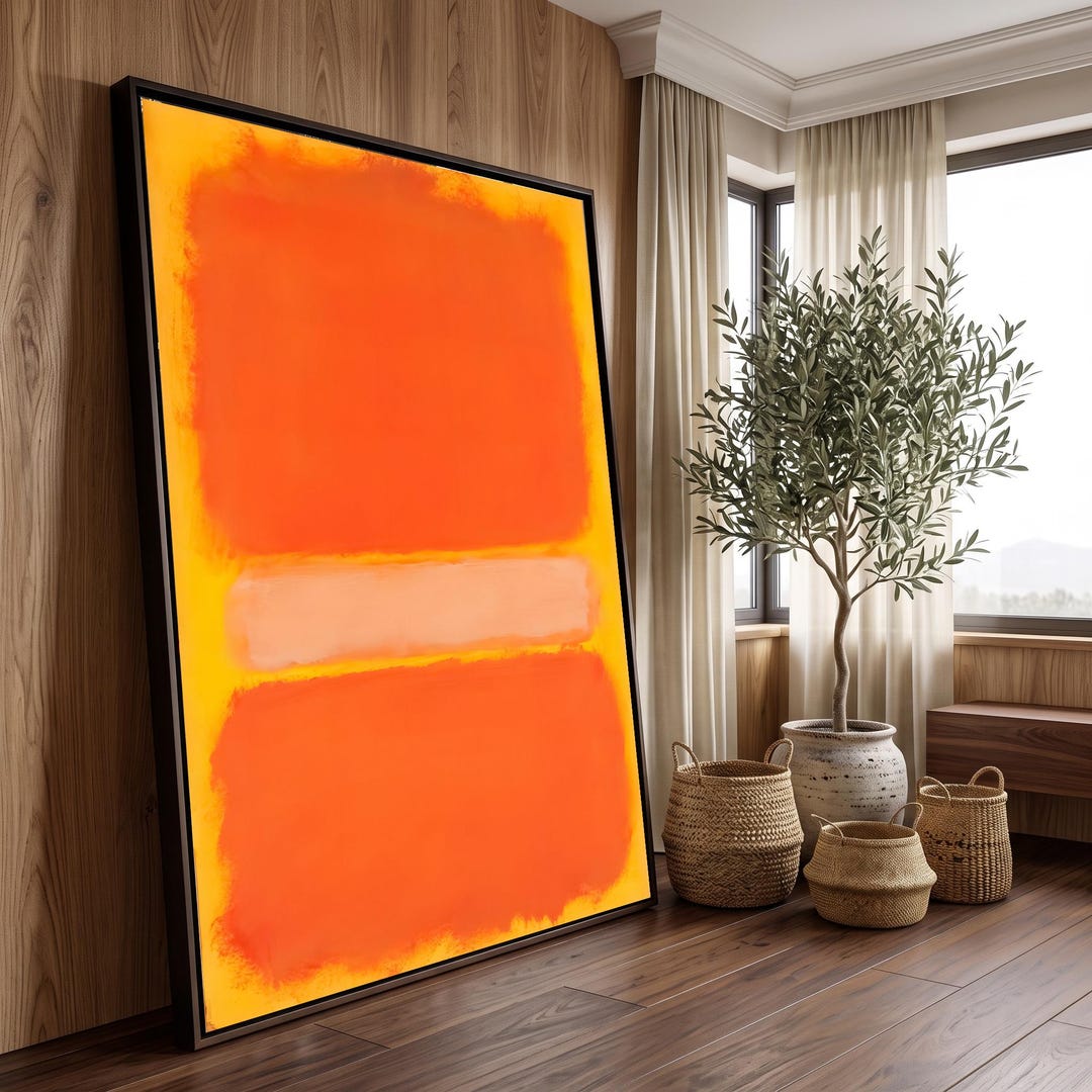 Mark Rothko Paint Mark Rothko Inspired Orange Abstract Canvas Wall Art, Modern Color ...