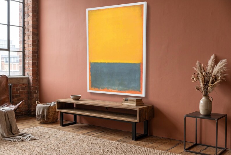 Mark Rothko Paint Mark Rothko Inspired Abstract Canvas Wall Art, Yellow Blue Color Field ...