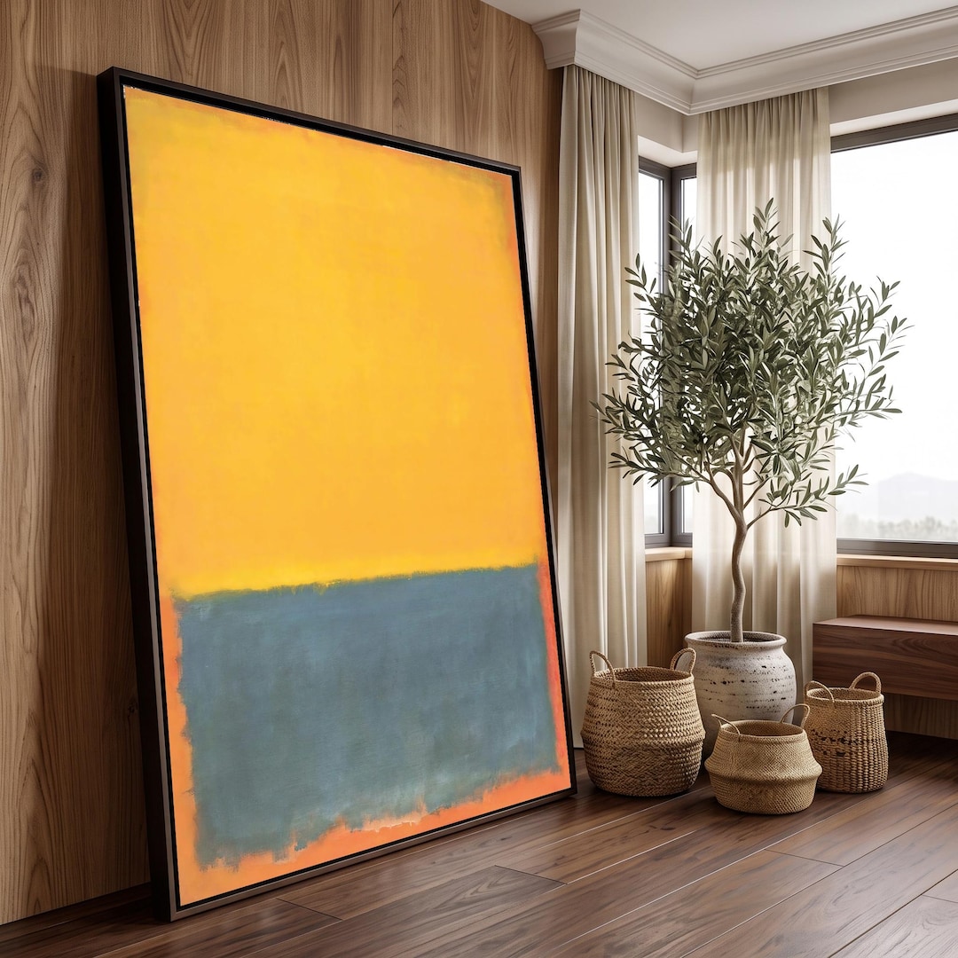 Mark Rothko Paint Mark Rothko Inspired Abstract Canvas Wall Art, Yellow Blue Color Field ...