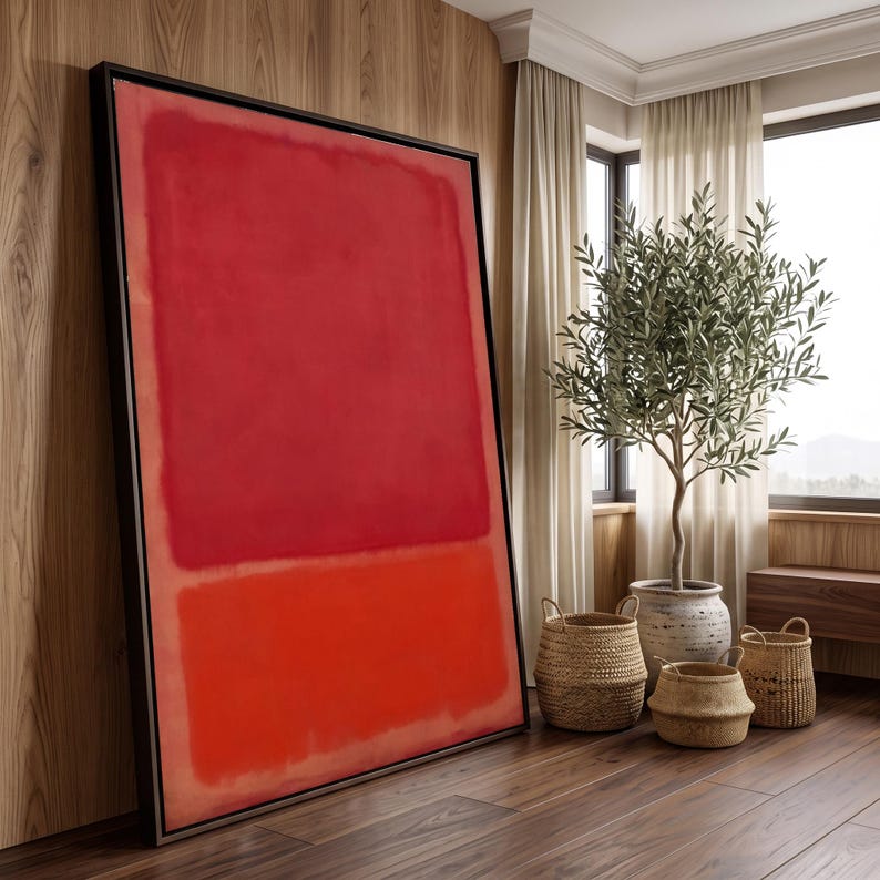 Mark Rothko Inspired Red Orange Abstract Canvas, Color Field Painting ...