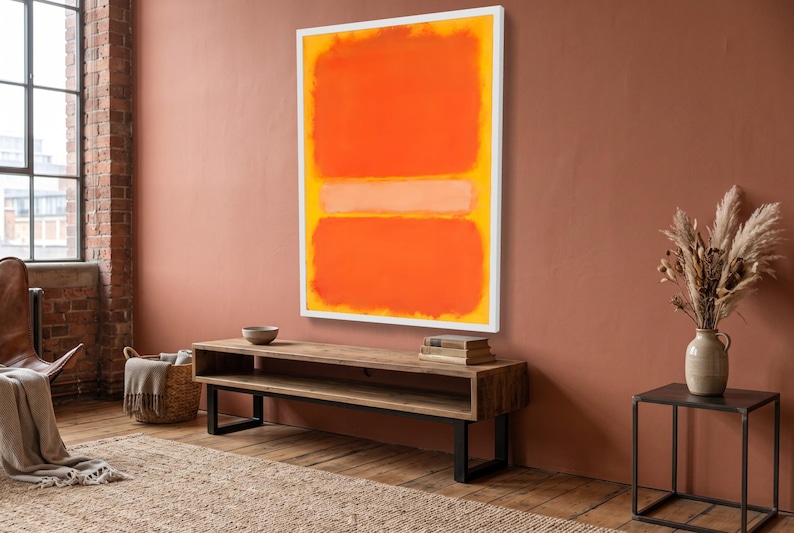 Mark Rothko Paint Mark Rothko Inspired Orange Abstract Canvas Wall Art, Modern Color ...