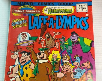 Laff a Lympics  number 3 1978 vintage large comic book ,summer sport special featuring the Flintstones