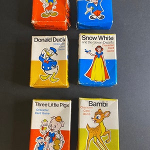 Vintage Disney Russell manufacturing mini playing card games set of six