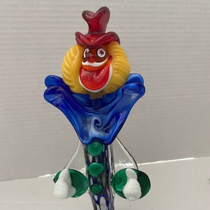 Étiquette clown en verre de Murano art verre clown verre vénitien italien