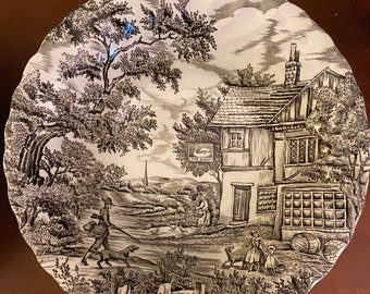 Set di due ciotole in porcellana bianca e nera The Hunter di Mayot, realizzate in Inghilterra