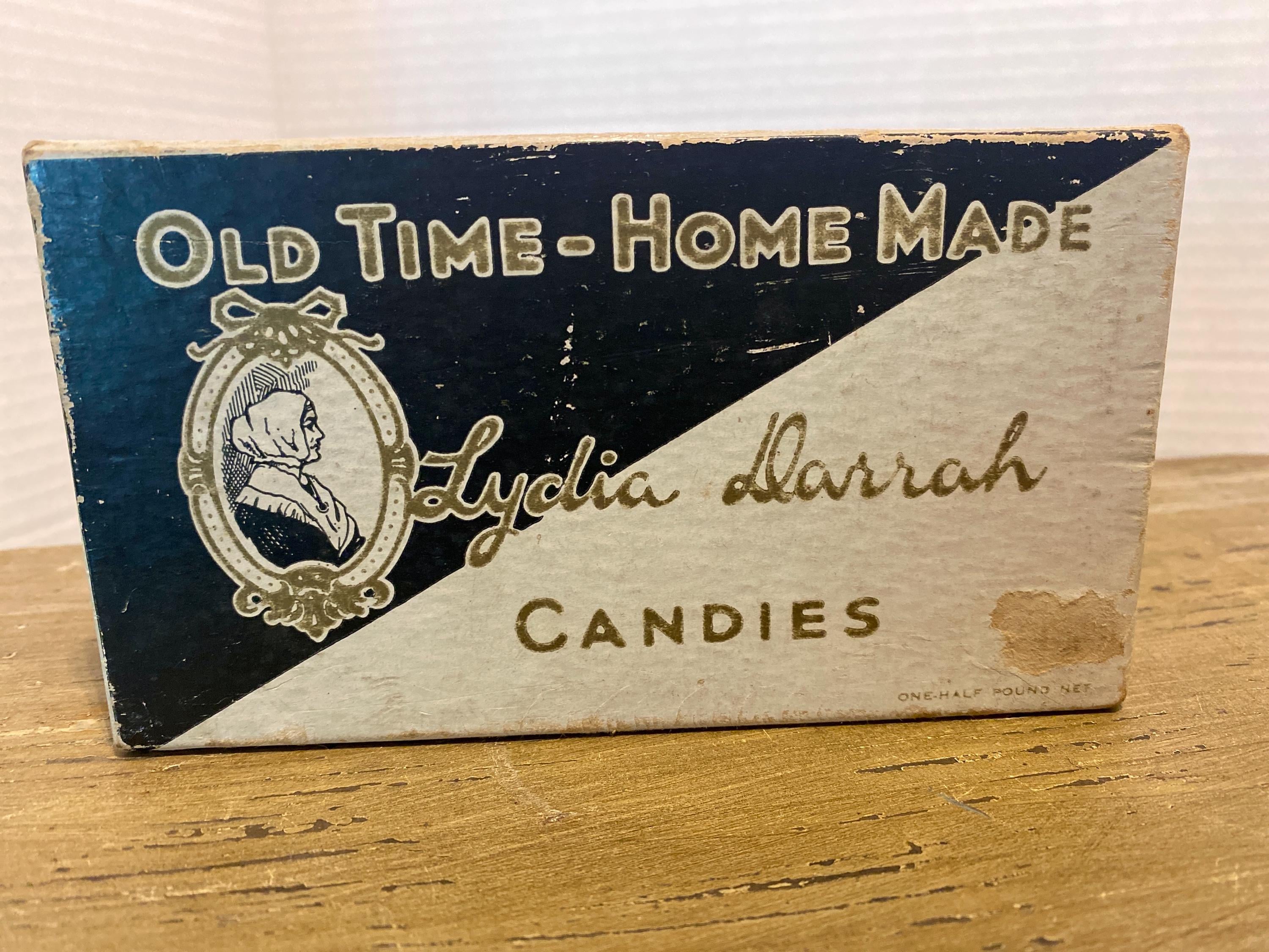Vintage Candy Box Old-time Homemade Lydia Darrah Candies Half
