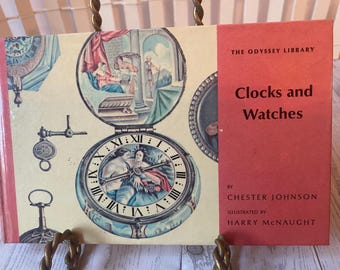 Libro de tapa dura sobre relojes de Chester Johnson (1964)