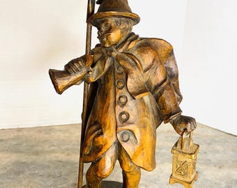 Vintage German Black Forest Watchman Hand Carved Nachtwachter - Etsy