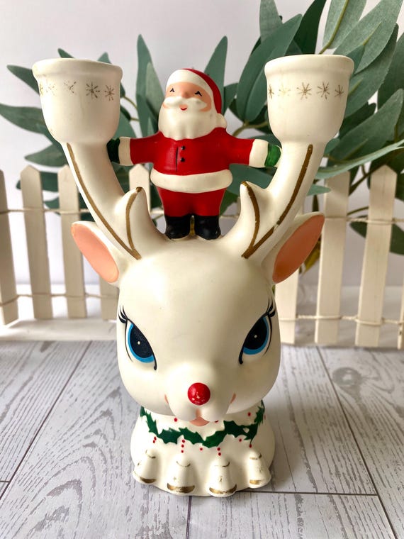 トナカイ キャンドルスタンド ヴィンテージ クリスマス オブジェ 【1円