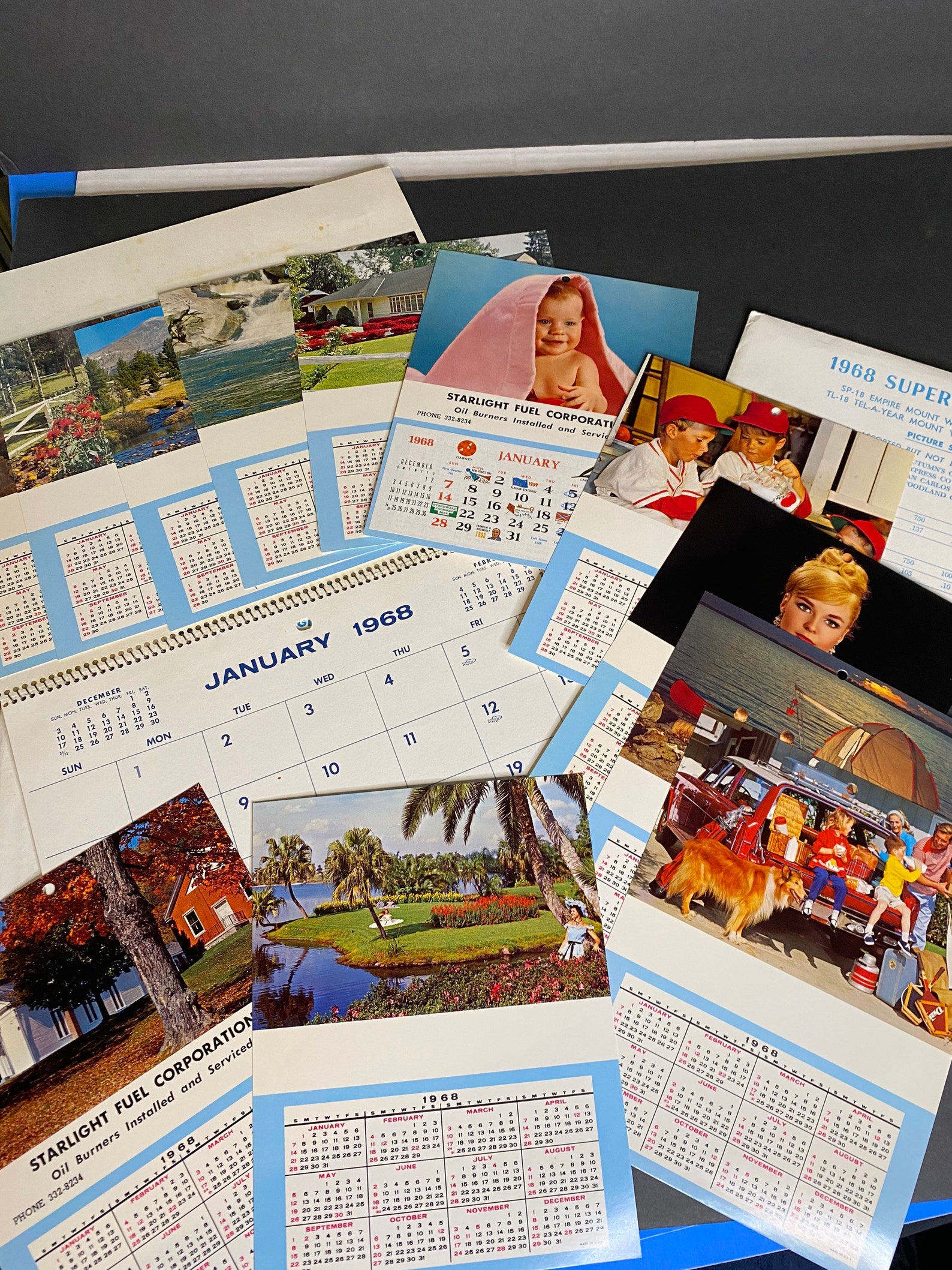 Vintage 1968 Calendar Salesman Sample 11 Color photos Etsy