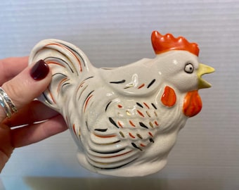 Occupied Japan rooster creamer small pitcher kitchy kitchen cottage decor