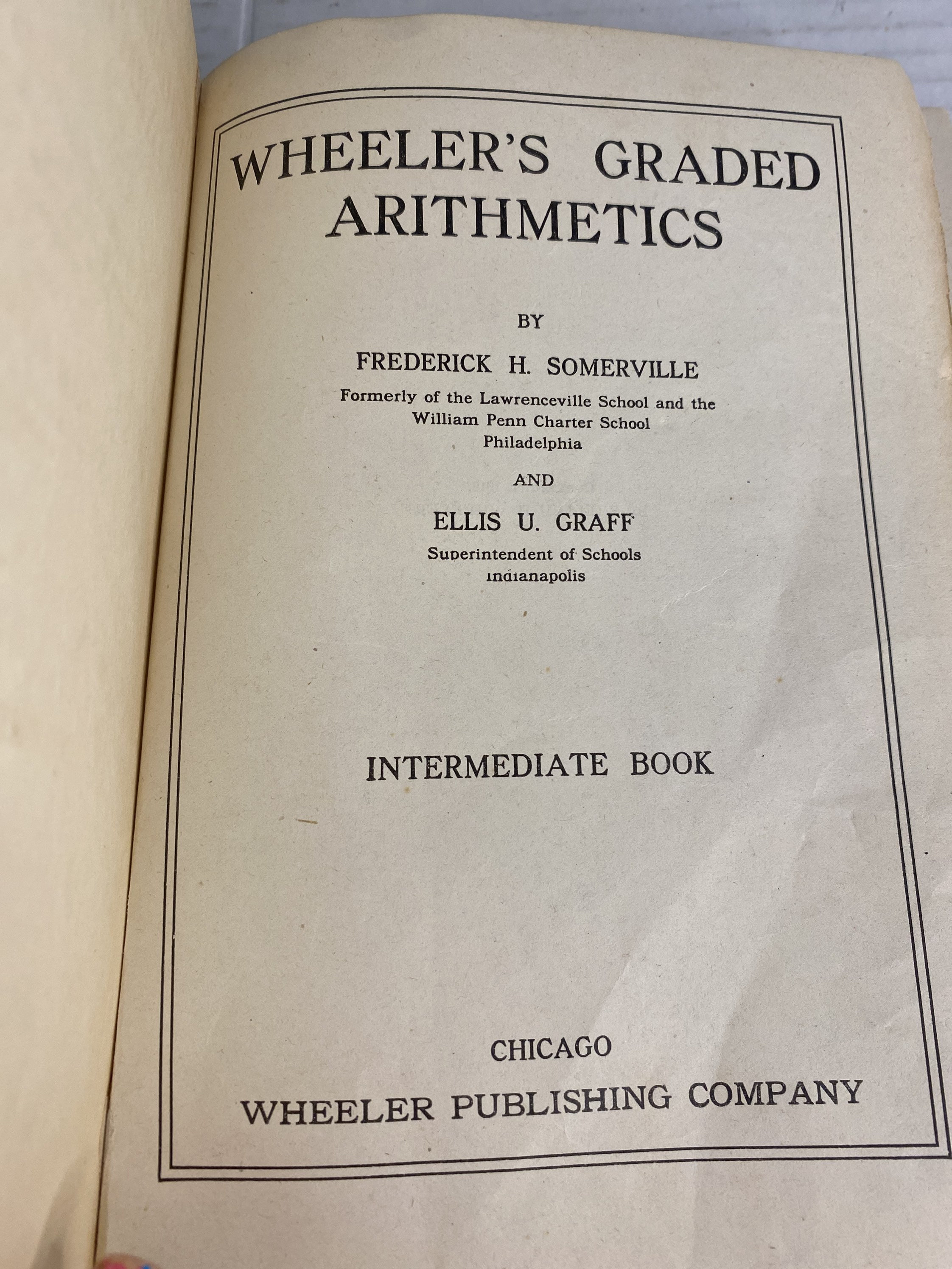 Antique Mathematics Book Wheelers Graded Arithmetic’s Somerville and ...