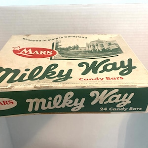 boîte de bonbons vintage voie lactée, boîte de bonbons rétro, boîte de bonbons de 1958, bonbons des années 50