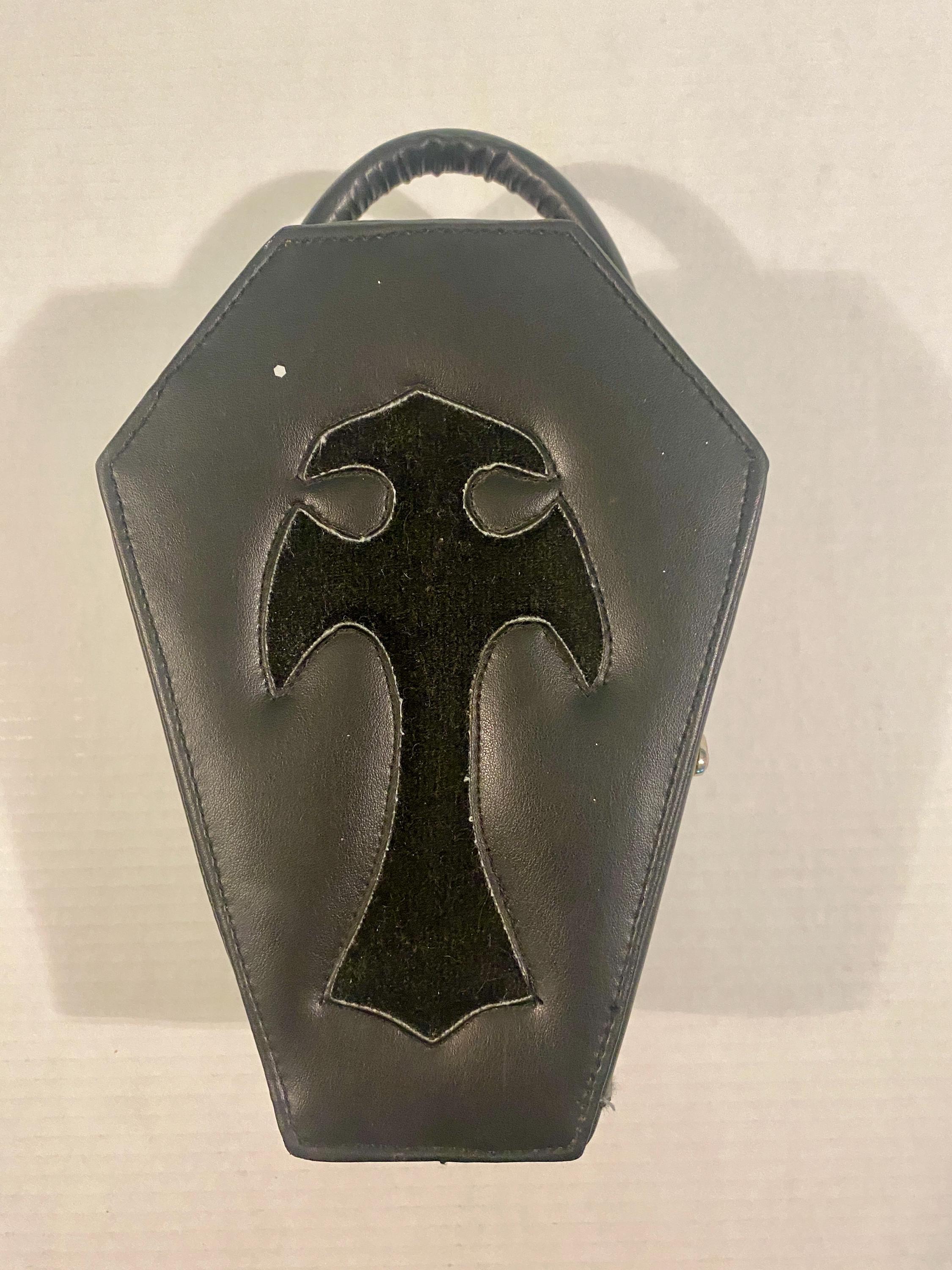 Coffin Purse Demonia Pleaser, Black Velvet Coffin Purse, Goth