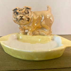 Lusterware bulldog dish ashtray made in Japan