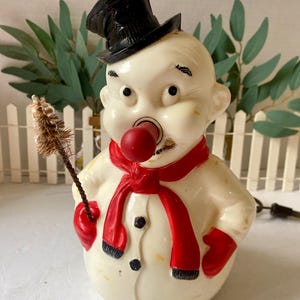 Snowman vintage Blinko original nose lightbulb 1950s the snowman pudgy 8 inches SEE DETAILS