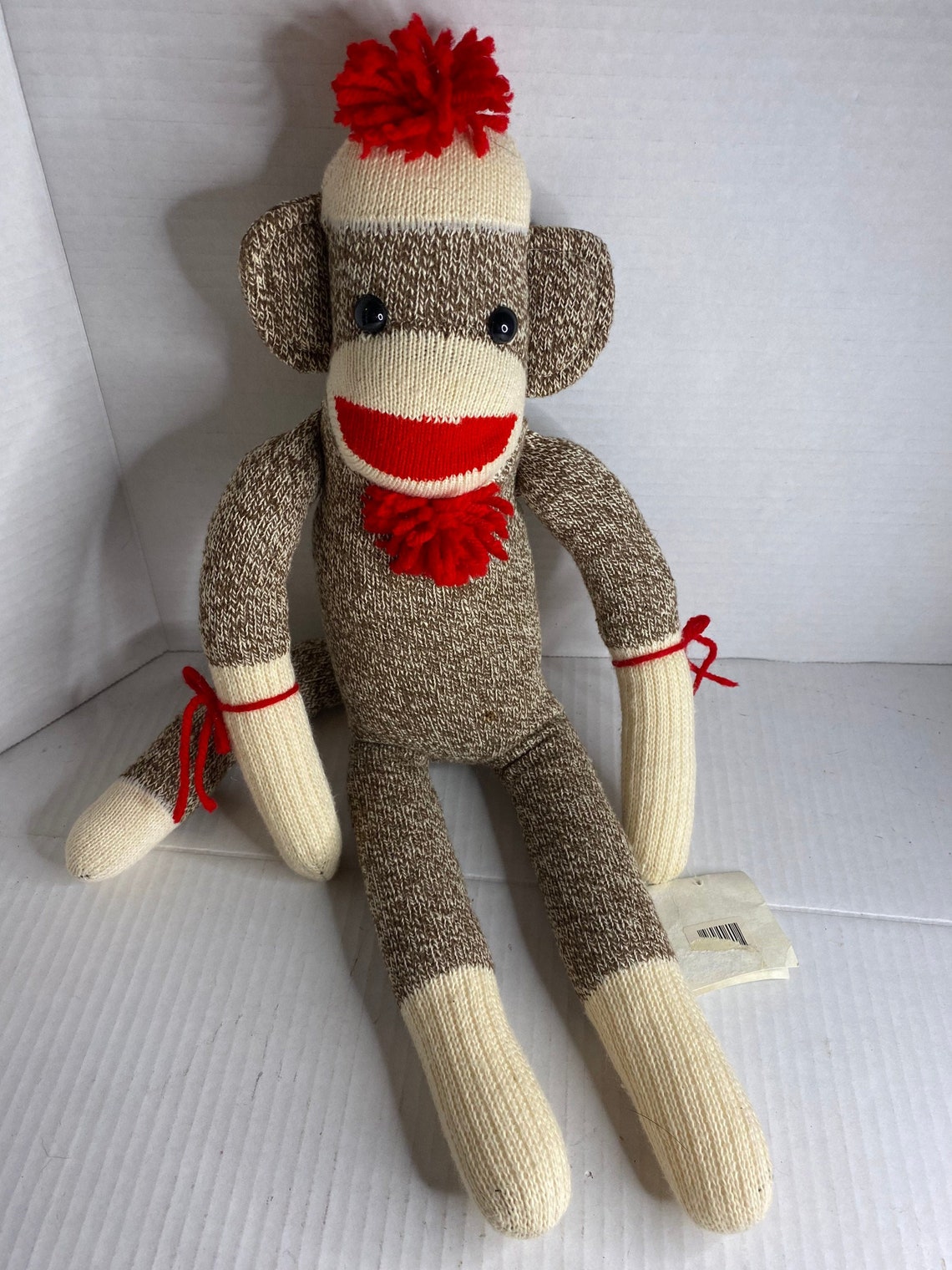 Vintage sock monkey with tags / large sock monkey 18 inch with Etsy