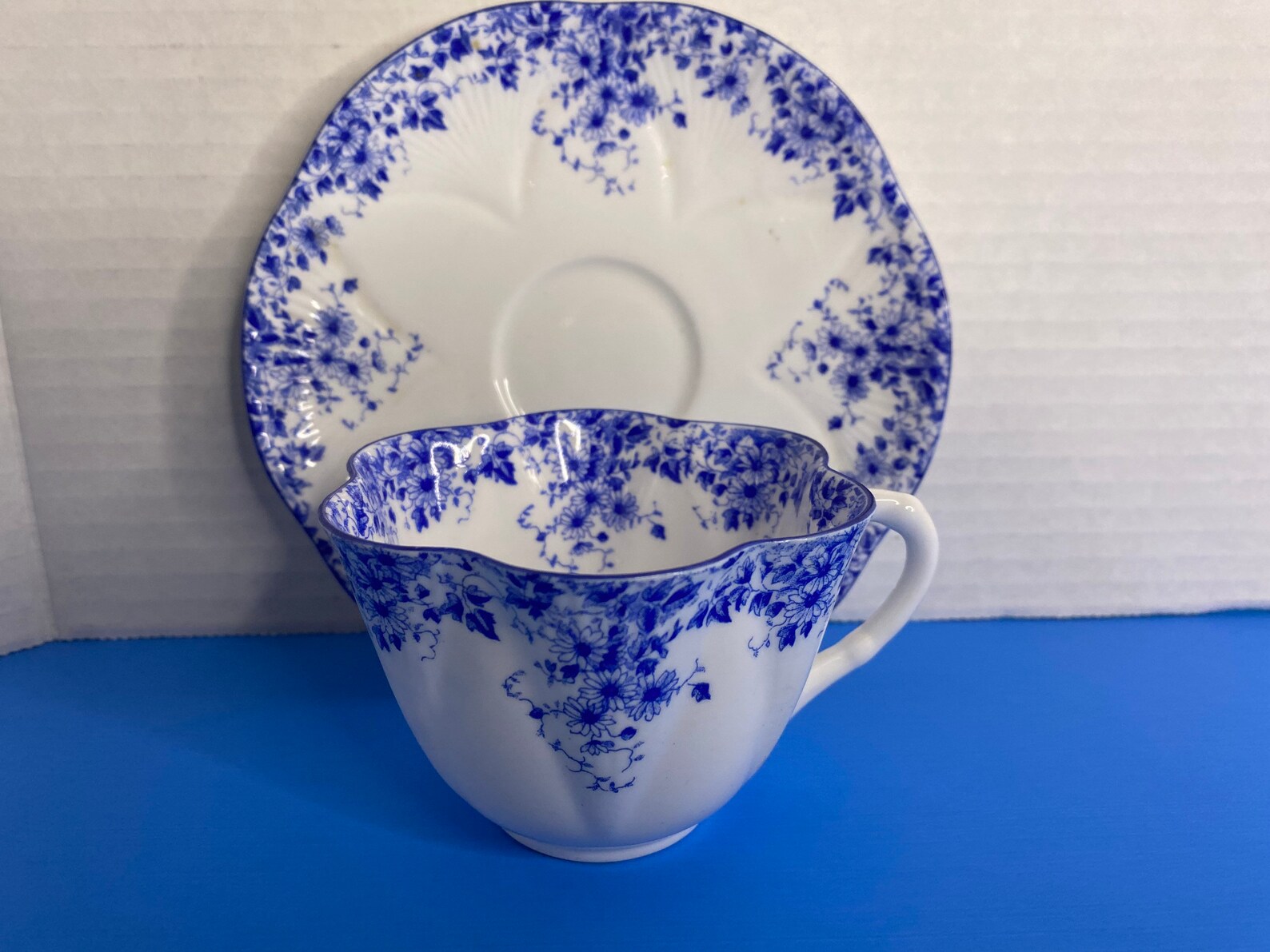 Shelley cup and saucer Dainty Blue made in England/ fine bone Etsy