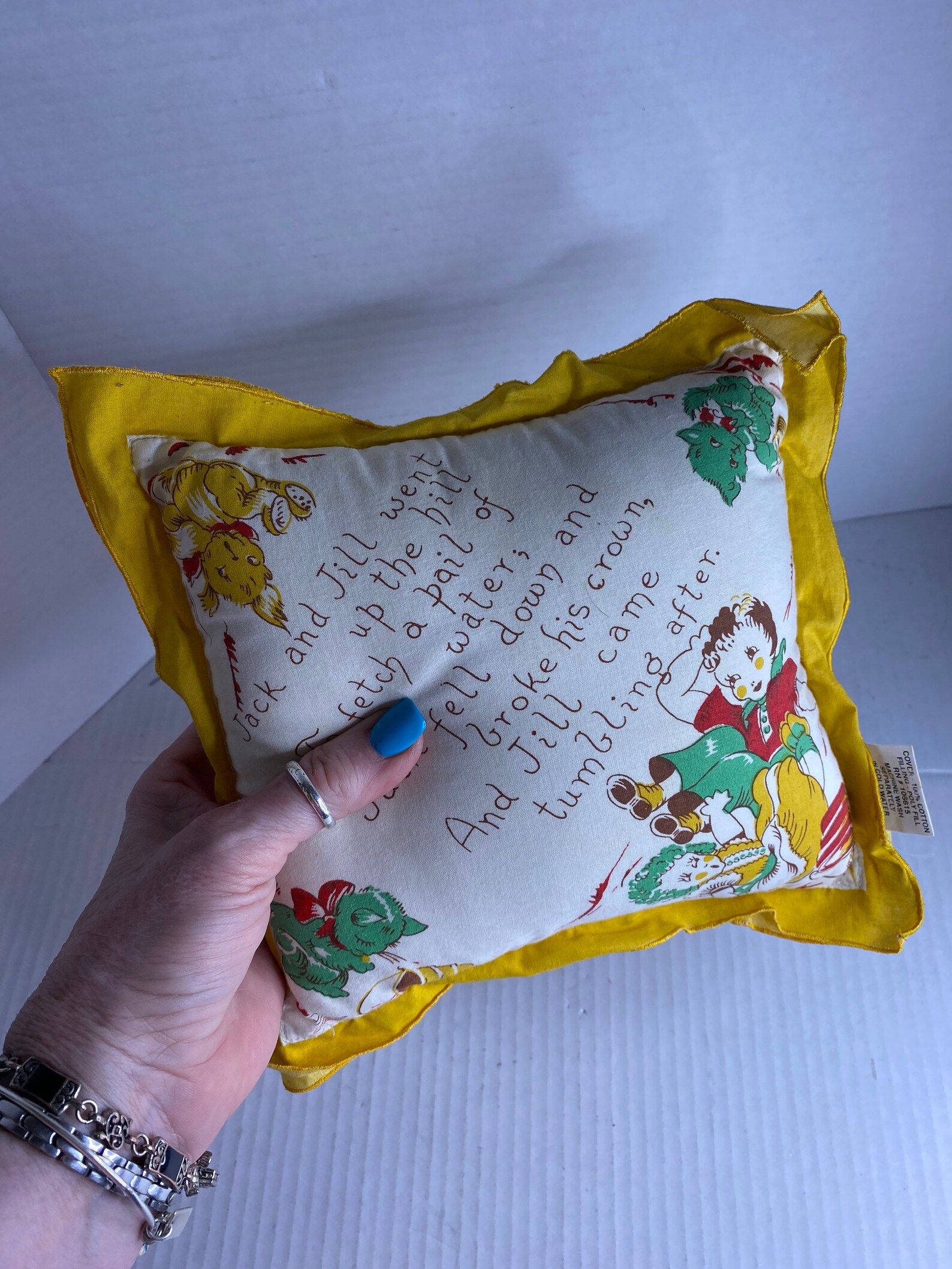 Decorative small pillow vintage reproduction of nursery rhyme Etsy