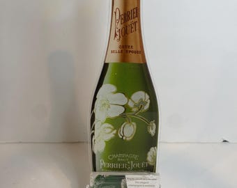 Champagne advertising Perrier Jouet Belle Epoque lucite display card holder