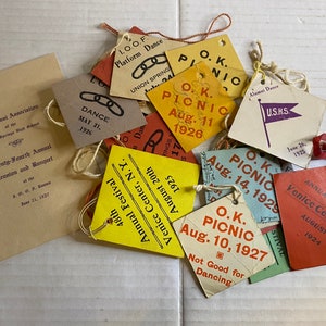 Cartes de danse éphémères des années 1920, souvenirs maçonniques de l'union Springs High School New York des années 1920
