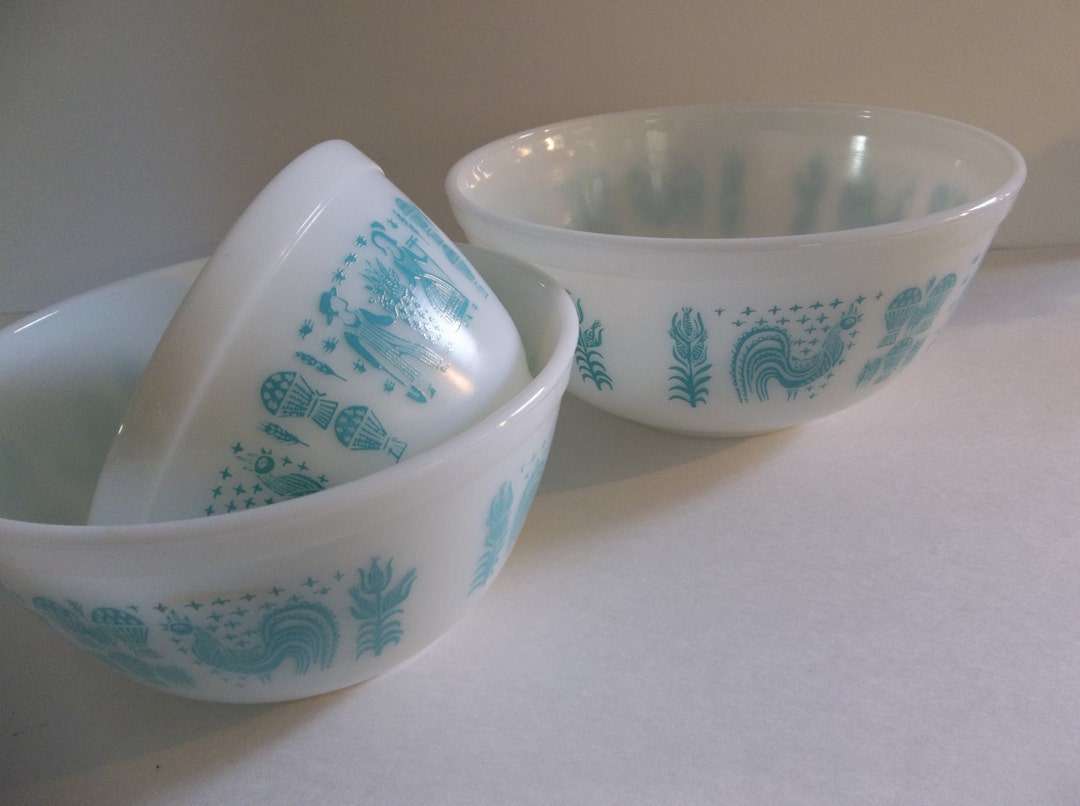 Butternut Pyrex Vintage Pyrex ,amish Butternut Pyrex, Pyrex Bowls Set of Three, Teal ...