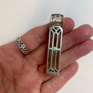 Mini frasco de perfume antiguo de plata esterlina Art Deco con Dobber