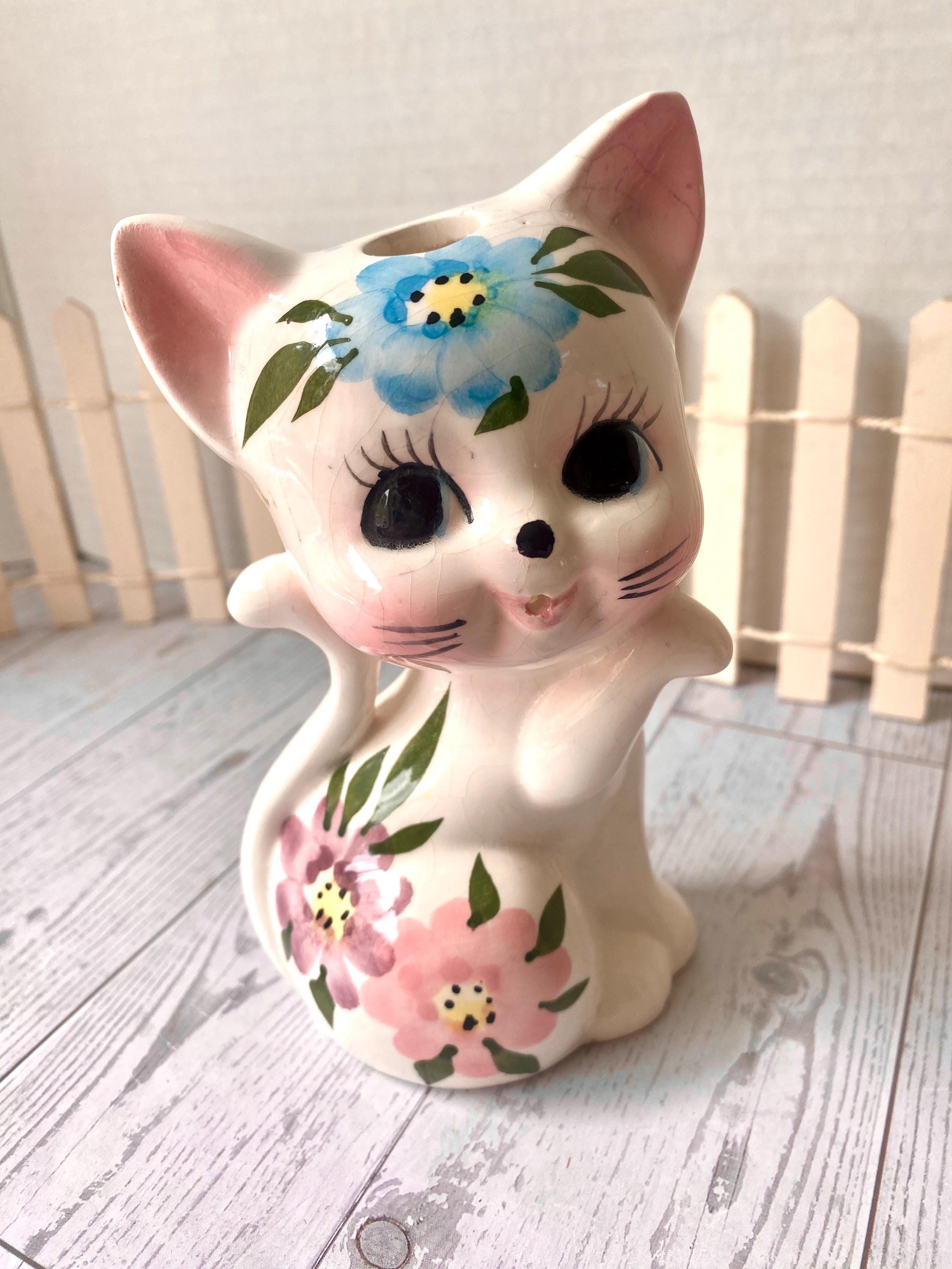 ❀antique cat˚✧₊専用❀8/3までお取り置き Vintage Cat String Holder Kitchy Ceramic Japan Kitty Wall Hanging