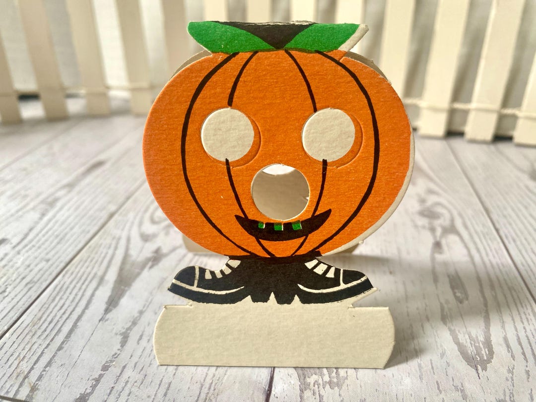 Vintage Halloween Place Card Jack O Lantern Pumpkin 3-D 1940s -50s - Etsy