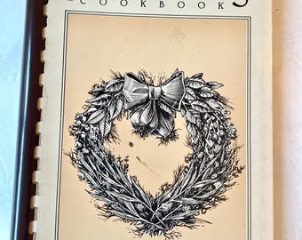 Libro de cocina vintage encuadernado en espiral, recetas favoritas de la iglesia local, década de 1980