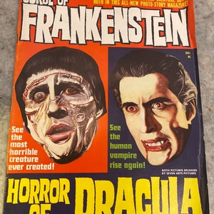 Horror magazine 1964 curse of Frankenstein horror of Dracula vintage Halloween