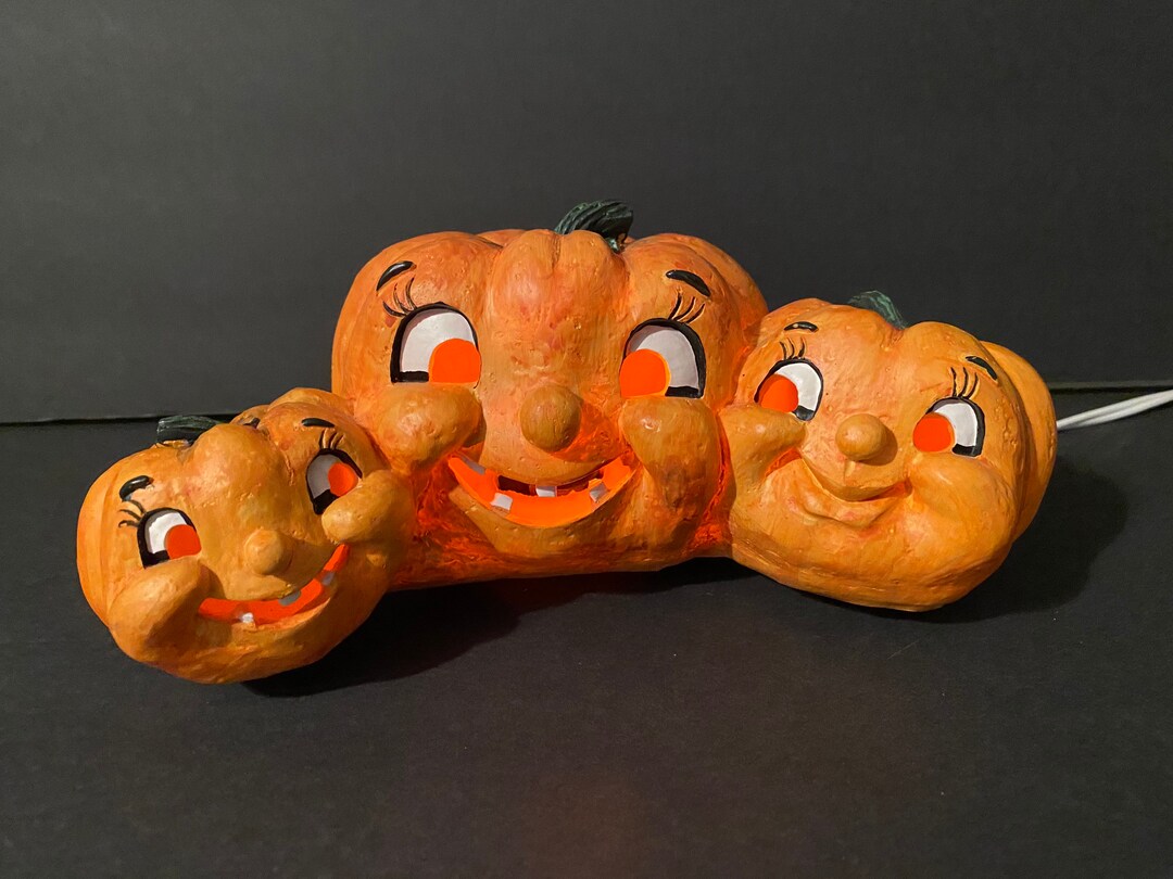 Vintage Halloween Jack O Lanterns Electric Light Pumpkin Light Up - Etsy