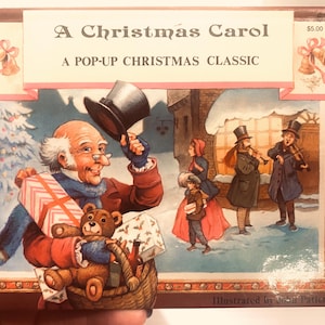 Livro pop-up Um conto de Natal Livro pop-up vintage dos anos 1990