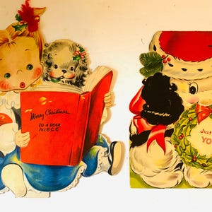 Tarjetas navideñas vintage en 3D de los años 40.